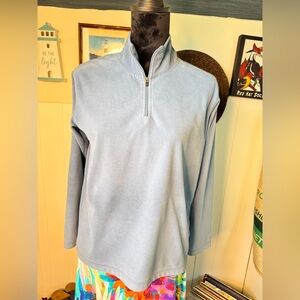 Cabela’s fleece half zip mock neck pullover sweater blue-gray medium women’s
